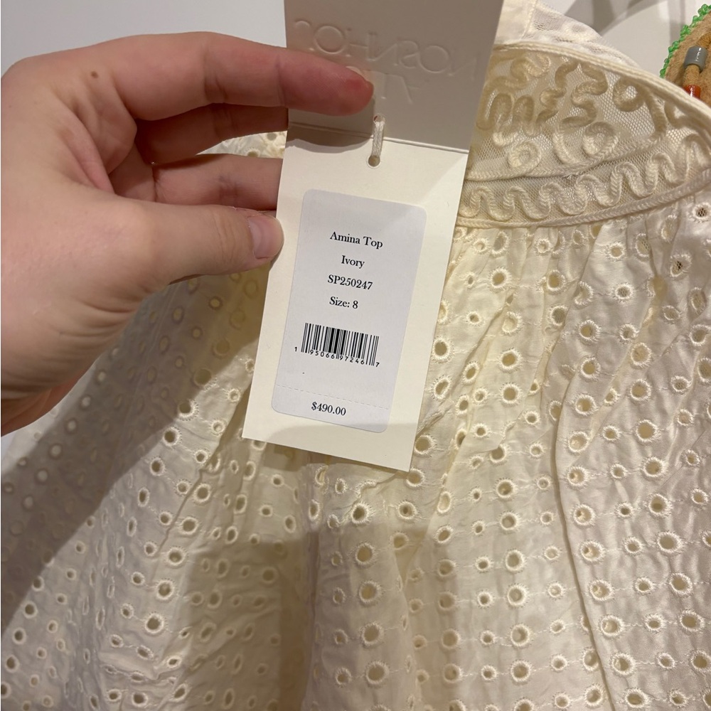 Ulla Johnson Cream Eyelet Blouse - Picture 5 of 5